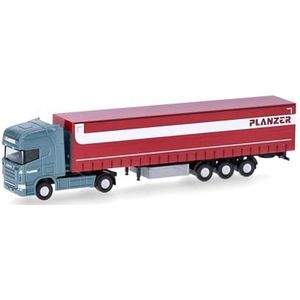 herpa 066860 Truck Model Scania R TL Schuifzeil Planzer (Zwitserland/Dietikon), Miniatuur in schaal 1:160, Collector's Item, Made in Germany, Plastic, Veelkleurig