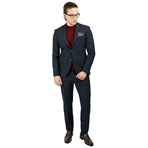 Bonamaison Herenpak Comfort Fit 6 druppels business pak broek set, marineblauw, standaard