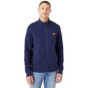 Wrangler Heren Funnel Neck Zip Sweatshirt, Navy, Small