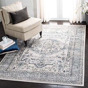 Safavieh Primrose traditionele vintage geïnspireerde ruimte tapijt, geweven polypropyleen tapijt in lichtblauw/ivoor, 90 X 150 cm, ORE877M-3