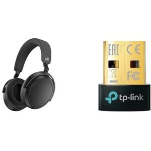 Sennheiser 509266 MOMENTUM 4 draadloze hoofdtelefoon - Bluetooth headset voor kristalheldere gesprekken - zwart & TP-Link UB500 Nano USB Bluetooth 5.0 Adapter Dongle