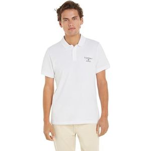 Tommy Jeans TJM Slim Corp Polo voor heren, S/S, Wit, XS