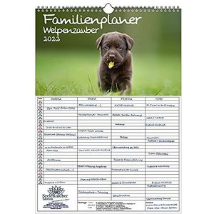 Seelenzauber Gezinsplanner - Puppy Magie DIN A3-Kalender Voor 2022 Hondenpups