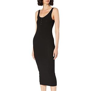 PIECES Midi-jurk voor dames, slim fit, zwart, XL