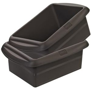 Lurch FlexiForm Batzen 585011 Broodbakvormen, set van 2 broodbakvormen van 100% BPA-vrij platina silicone, 14,5 x 10,5 cm, bruin