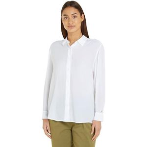 Tommy Hilfiger Vrouwen Fluid Viscose Crêpe Shirt Casual, Th Optic Wit, 60