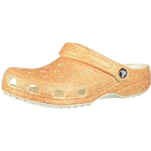 Crocs Unisex Classic Glitter Clog houten schoen, Oranje Sorbet Glitter, 42/43 EU