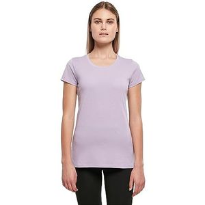 Build Your Brand Basic Tee T-shirt voor dames, korte mouwen, ronde hals, katoen, verkrijgbaar in vele kleuren, maten XS-5XL, lila (lilac), L