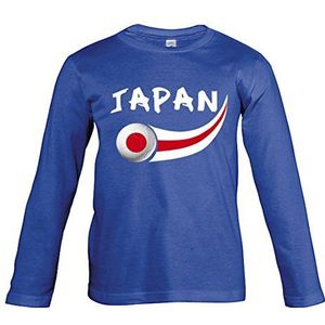 Supportershop T-shirt, Japan, L/S, koningsblauw, kinderen 6 jaar jongens, FR: M (maat fabrikant: M)