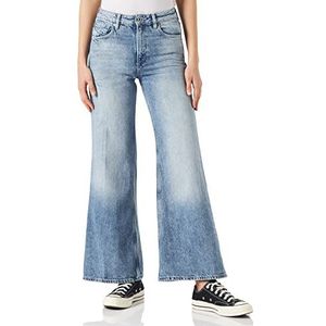 Q/S designed by Damesbroek lang Catie Wide Been, donkerblauw, 36