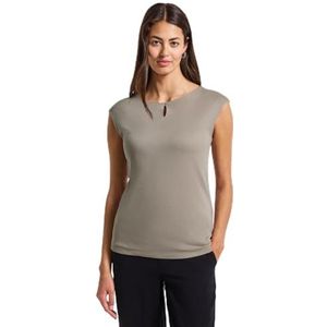 Street One - Ada - Dames Shirt - Beige - Mouwloos