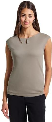 Street One - Ada - Dames Shirt - Beige - Mouwloos