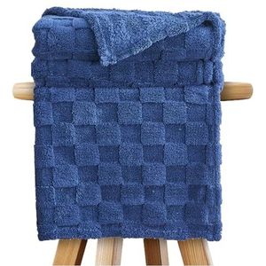 GC GAVENO CAVAILIA Sierdekens - pluizige fleecedekens voor bed, bank, bank, bank - comfortabele thermische, warme, gezellige dekens en plaids - stijlvolle jacquard plaid (130 x 180 cm) - marineblauw