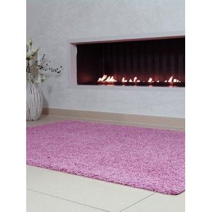 Benuta Hoogpolig tapijt Swirls Shaggy langpolig roze 80x150 cm kunstvezel