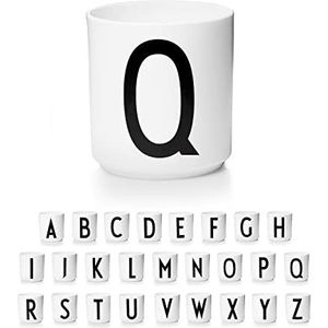 Design Letters Wit Koffiemok (A-Z) | Stijlvolle premium porseleinen koffiecups | Gebruik de coffee mug als cappuccinokop | Perfect cadeau voor dames, heren | Verjaardagscadeau | 250 Ml