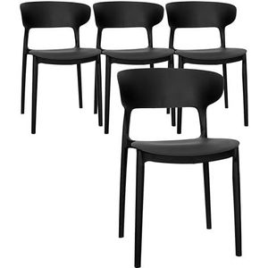 GARDENIA Capri stoel, hars, zwart, 4 stoelen
