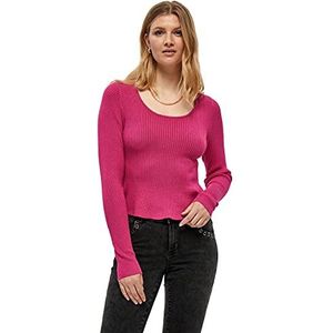 Desires Geisha Rib Peplum Trui voor dames, Berry Roze, XXL