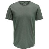 Only & Sons ONSBENNE LONGY SS Tee NF 7822 NOOS T-shirt voor heren, Castor Grey, L