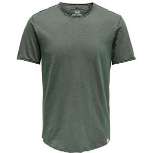 Only & Sons ONSBENNE LONGY SS Tee NF 7822 NOOS T-shirt voor heren, Castor Grey, L