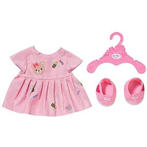 BABY born Zapf Creation 834442 berenjurk - roze jurk voor teddybeer of pop van 43 cm hoog met roze schoenen.