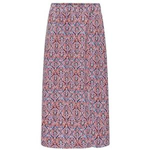 Onlnova Life VIS Piper Slit Rok AOP, Rood Orange/Aop: 591 Soul, XS