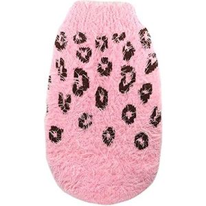 Hip Doggie Feather Soft Cheetah Sweater, XL, roze