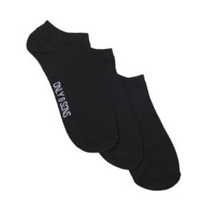 ONLY & SONS ONSFINCH Sneakersokken, 3-pack NOOS, Wit/detail: zwart logo, 43-46 EU