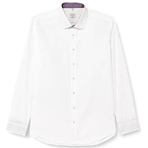 Seidensticker Men's Slim Fit shirt met lange mouwen, wit, 40, wit, 40
