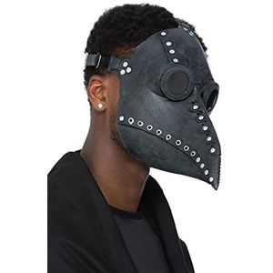 Smiffys 52826 Latex Plague Doctor Mask, Heren, Zwart, One Size