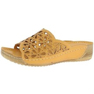 Andrea Conti Platte slippers voor dames, oker, 35 EU