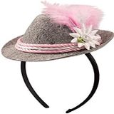 Folat - Tiara mini Trilby hoed roze Oktoberfest
