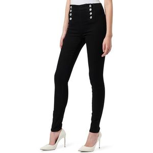 ONLY Onldaisy Hw Button DNM Skinny-jeans voor dames, zwart, 28W x 30L