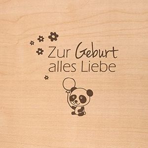 Holzgrusskarten Originele geboorte Alles Liebe, van kersenhout gemaakte wenskaart, wenskaart, vouwkaart, ansichtkaart