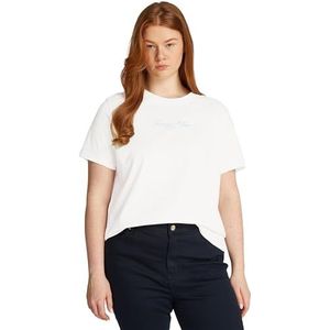 Tommy Hilfiger - CRV REG SCRIPT C-NK TEE SS - Ecru - T-shirt