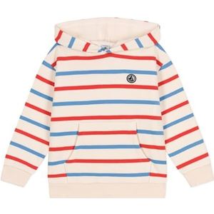 Petit Bateau Sweatshirt met capuchon voor jongens, ecru/multico, 3 Jaren