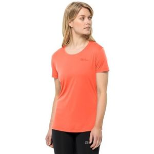 Jack Wolfskin Tech T W T-shirt, korte mouwen, dames, Oranje Digitaal, M