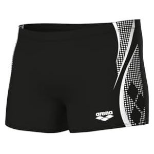 Arena Feel Graphic zwemshorts voor heren, Zwart - Wit, 46