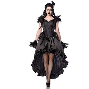 Mask Paradise Halloween dames kostuum Gothic Crow Lady van polyester en katoen in de kleur zwart, maat: L, 80158-002-026