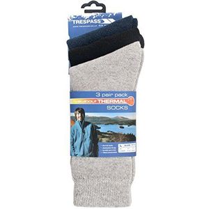 Trespass Sliced, grijs/zwart/marineblauw, 4-7, lichte sokken (2 paar per verpakking) voor heren, 38-41, grijs/zwart/blauw