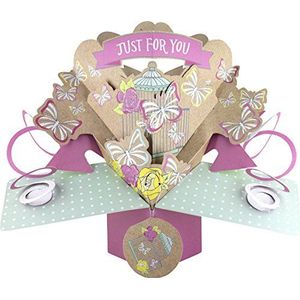 Suki Gifts internationale Pop Up Card alleen voor u vlinders, multi-kleur, 13 x 21 x 19 cm