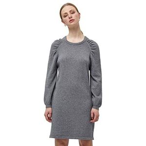 Minus Lupi gebreide jurk voor dames, lichtgrijs gemêleerd, S