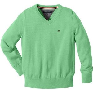 Tommy Hilfiger Tommy Vn pullover, effen, V-hals, voor jongens - groen - 6 ans