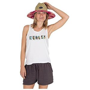 Hurley Dames strohoed – Capri Medium Brim Real Straw Lifeguard zonnehoed met kinriem