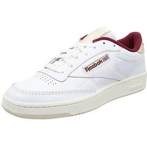 Reebok Club C 85 uniseks-volwassene Sneakers,Ftwr White Stucco Classic Maroon F23,Ftwr White Stucco Classic Maroon F23