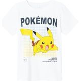 NAME IT Jongens Nkmamos Pokemon Ss Top Sky T-shirt, wit, 122/128 cm