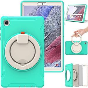 Hoesje voor Samsung Galaxy Tab A7 Lite hoesje, 8,7 inch tablethoes 2021, schokbestendige beschermhoes met 360 graden draaibare standaard polsband voor SM-T220/T225/T227, Bohe Green