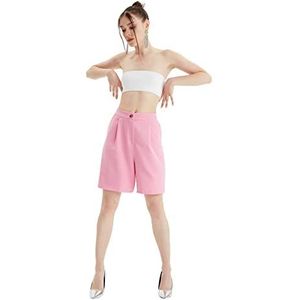 Trendyol Dames Mobile Gedetailleerde Shorts & Bermuda Casual Shorts, Pink, 36