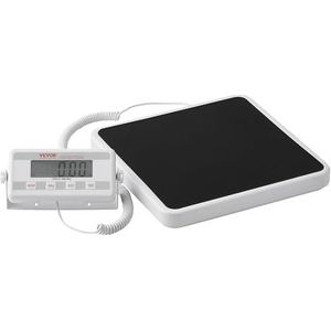 VEVOR Draagbare medische weegschaal, digitaal, met antislipmat, 2 eenheden (kg/lb), hold- en tare-functie, 180 kg capaciteit, medische weegschaal voor sportschool, thuis, ziekenhuis