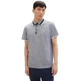 TOM TAILOR Poloshirt voor heren, 24571 - Navy White Two Tone Pique, 3XL