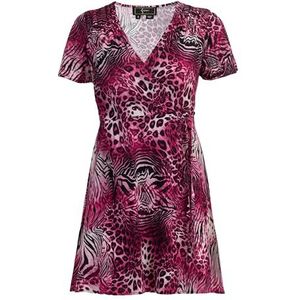 faina Dames mini-jurk met dierenprint 19227035-FA01, roze, XS, Mini-jurk met dierenprint, XS